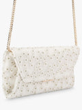Carvela white daisy embroidered clutch bag (British brand)