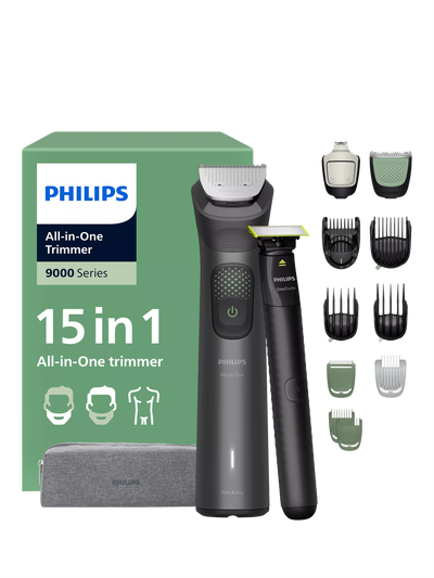 John Lewis Philips 9000 Multigroom 15-in-1 Hair & Beard Trimmer MG9531/15, Grey- Buy online at McGrocer