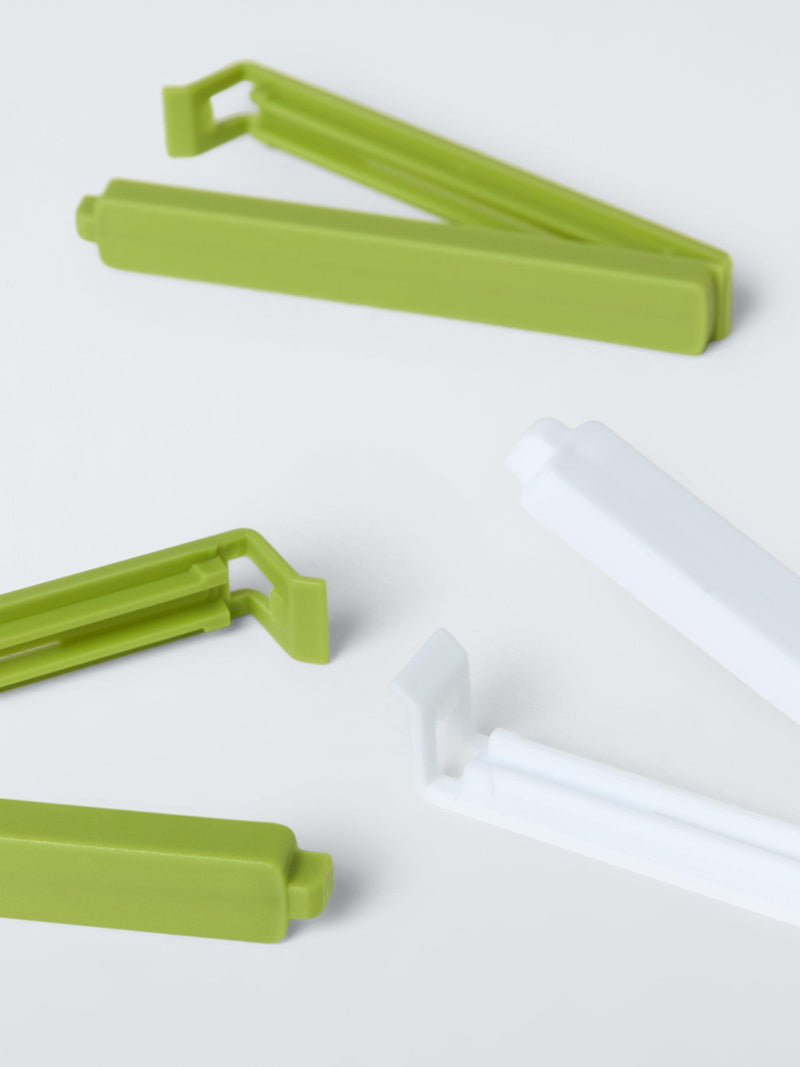 John Lewis bag seal clips pack of 8 green and white (British brand)