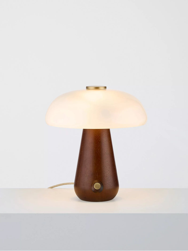 John Lewis Semla Touch Table Lamp, Walnut Wood Effect