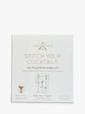 Chasing Threads cocktails teatowel embroidery kit, imported from the UK