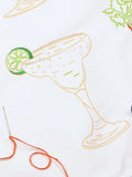 Chasing Threads cocktails teatowel embroidery kit, imported from the UK