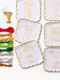 Chasing Threads cocktail napkins embroidery kit 25cm set of 6 (British brand)