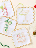 Chasing Threads cocktail napkins embroidery kit 25cm set of 6 (British brand)