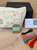Chasing Threads embroidery kit zipped pouch beginner craft set, UK version