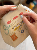 Chasing Threads embroidery kit zipped pouch beginner craft set, UK version