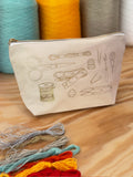 Chasing Threads embroidery kit zipped pouch beginner craft set, UK version