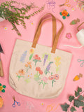 Chasing Threads flowers tote bag embroidery kit (British brand)