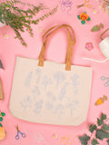 Chasing Threads flowers tote bag embroidery kit (British brand)