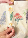 Chasing Threads flowers tote bag embroidery kit (British brand)