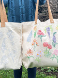 Chasing Threads flowers tote bag embroidery kit (British brand)