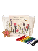 John Lewis Chasing Threads Flowers Zipped Pouch Embroidery Kit- Buy online at McGrocer