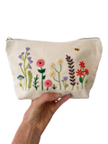 Chasing Threads Flowers Zipped Pouch embroidery kit, UK version