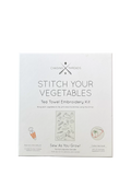 Chasing Threads veggies tea towel embroidery kit - British product
