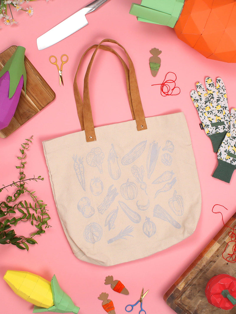 Chasing Threads Veggies Tote Bag Embroidery Kit (British brand)