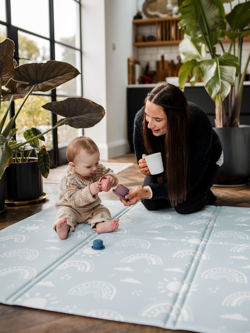 FOLDiMATS Rainbow Confetti reversible playmat, imported from the UK