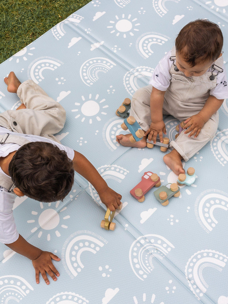 FOLDiMATS Rainbow Confetti reversible playmat, imported from the UK