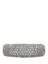 John Lewis Vintage Fine Jewellery Pre-loved 18ct White Gold Pave Set Diamond Band Ring, Size O- Buy online at McGrocer
