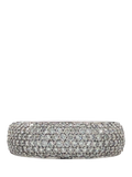 Vintage Fine Jewellery 18ct white gold pave diamond band ring size O - British product