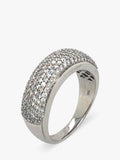 Vintage Fine Jewellery 18ct white gold pave diamond band ring size O - British product