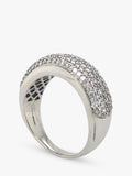 Vintage Fine Jewellery 18ct white gold pave diamond band ring size O - British product
