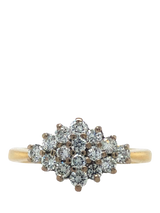 John Lewis Vintage Fine Jewellery 18ct Yellow and White Gold Diamond Marquise Cluster Ring, Size L 1/2- Buy online at McGrocer