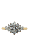 Vintage Fine Jewellery diamond cluster ring 18ct UK L 1/2 - British product