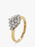 Vintage Fine Jewellery diamond cluster ring 18ct UK L 1/2 - British product