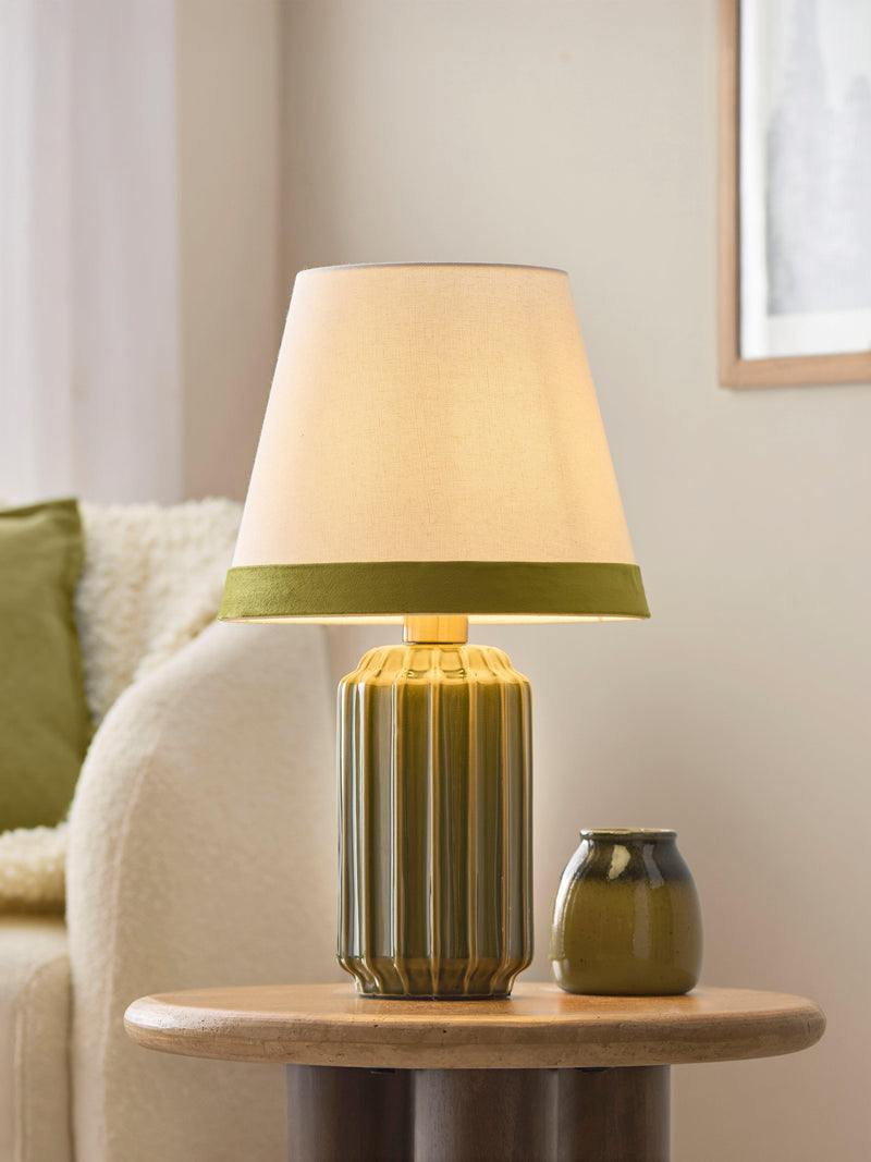 John Lewis Audrey fluted ceramic table lamp, UK version