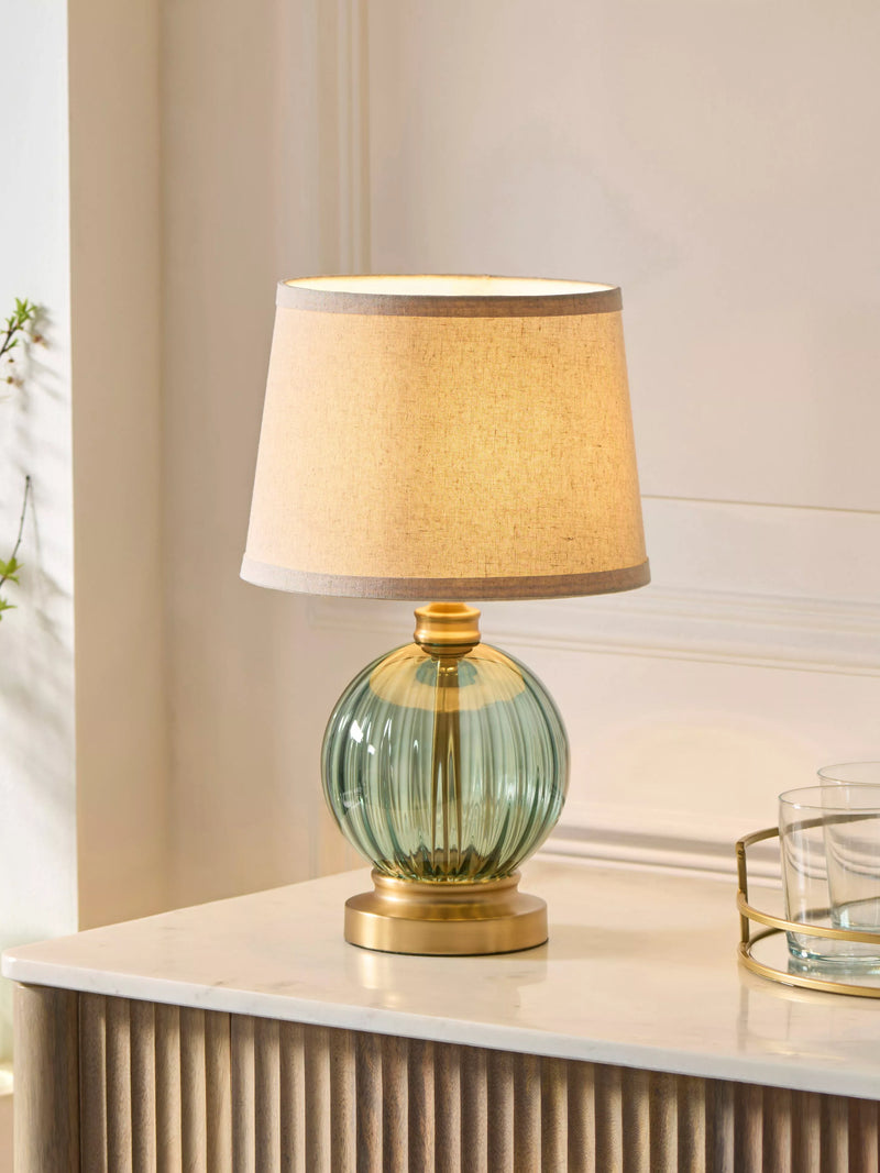 John Lewis ribbed glass table lamp rosemary green - British product