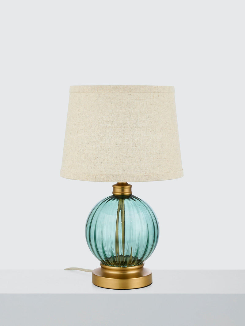 John Lewis ribbed glass table lamp rosemary green - British product