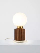 John Lewis John Lewis Hudson Reeded Wood Table Lamp, Walnut Effect- Buy online at McGrocer