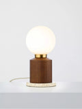 John Lewis Hudson table lamp reeded wood walnut effect H23cm - British product