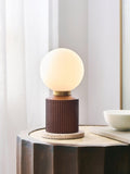 John Lewis Hudson table lamp reeded wood walnut effect H23cm - British product