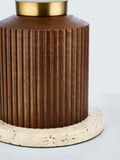 John Lewis Hudson table lamp reeded wood walnut effect H23cm - British product