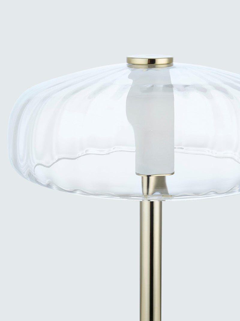 John Lewis Parafina lamp polished brass and glass shade, UK version