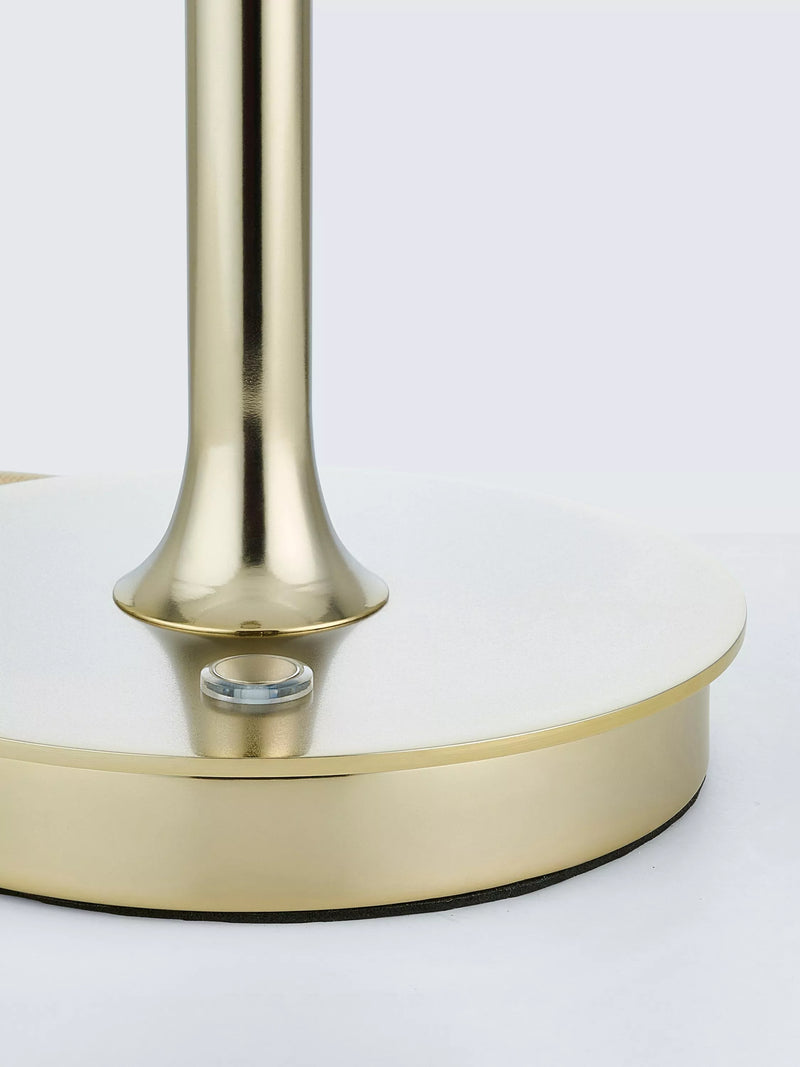 John Lewis Parafina lamp polished brass and glass shade, UK version