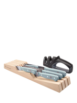 John Lewis WÜSTHOF Gourmet 3 Kitchen Knives and In-Drawer Tray Set with Sharpener, Quiet Blue- Buy online at McGrocer