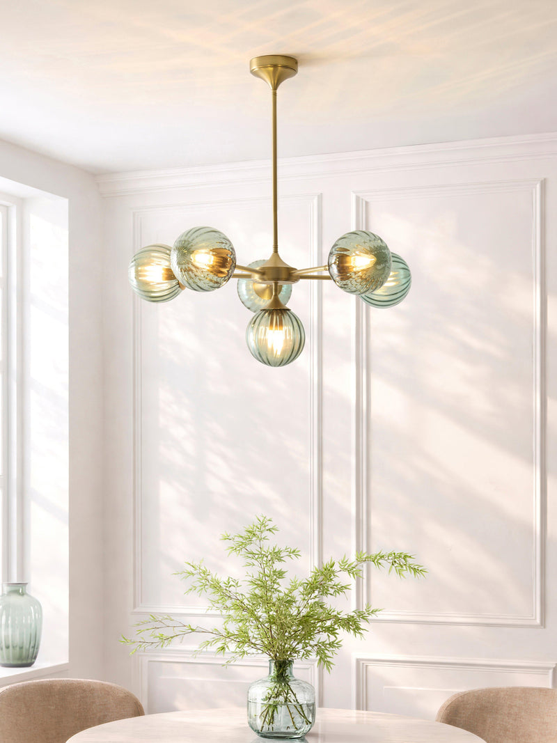 John Lewis Austen green ribbed glass pendant light - British product