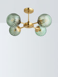 John Lewis Austen semi-flush ceiling light turquoise glass shades - British product