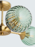 John Lewis Austen semi-flush ceiling light turquoise glass shades - British product