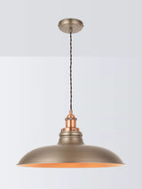 John Lewis John Lewis Baldwin Wide Pendant Ceiling Light, Aged Pewter- Buy online at McGrocer