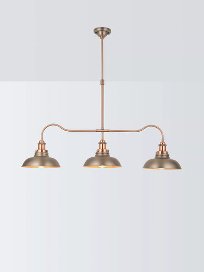 John Lewis John Lewis Baldwin 3 Pendant Over Diner Bar Ceiling Light, Pewter- Buy online at McGrocer