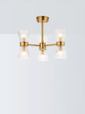 John Lewis semi-flush ceiling light antique brass ribbed glass (British brand)
