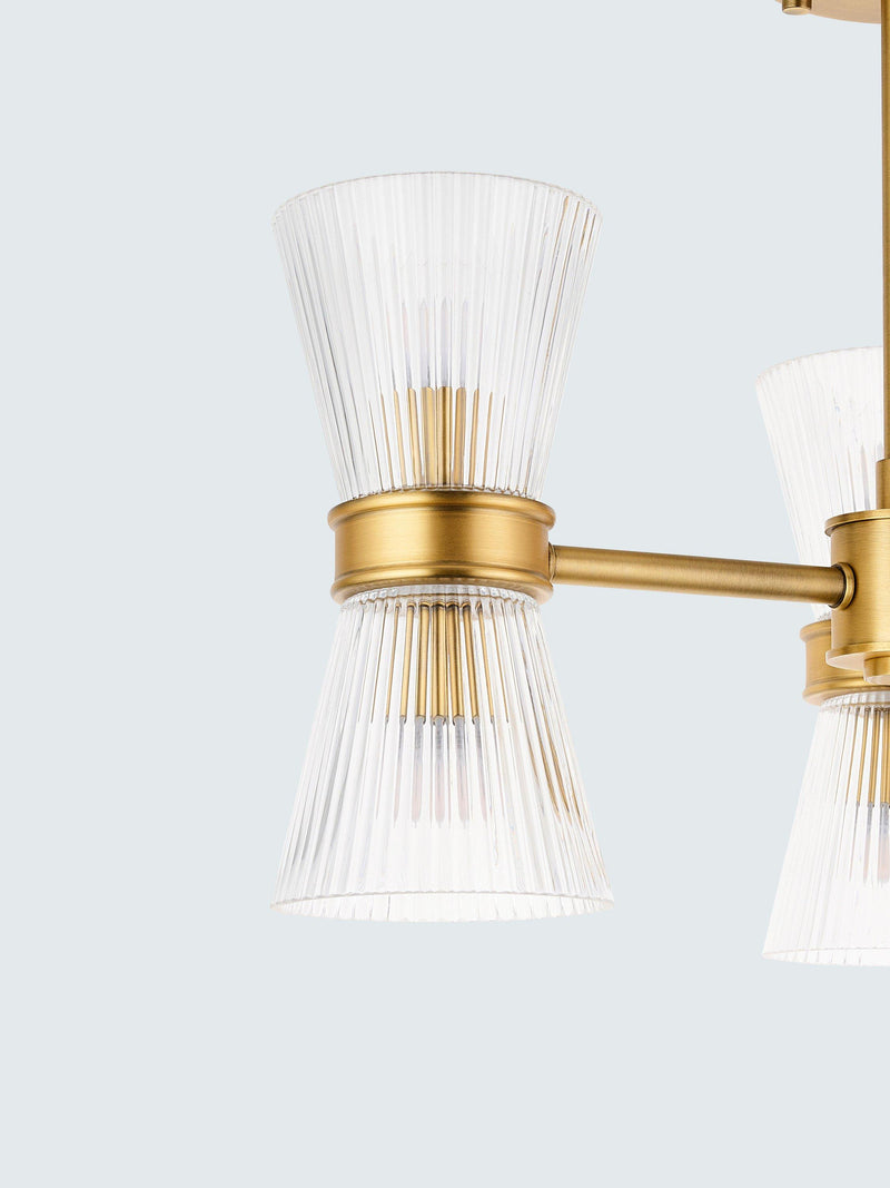 John Lewis semi-flush ceiling light antique brass ribbed glass (British brand)