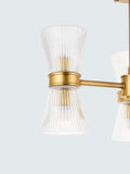 John Lewis semi-flush ceiling light antique brass ribbed glass (British brand)