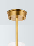 John Lewis semi-flush ceiling light antique brass ribbed glass (British brand)