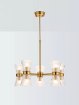 John Lewis John Lewis Cuthbert Ribbed Glass 5 Arm Ceiling Light, Antique Brass, Adjustable Drop 48.5-73cm- Buy online at McGrocer