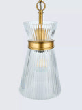 John Lewis pendant light ribbed glass antique brass - British product