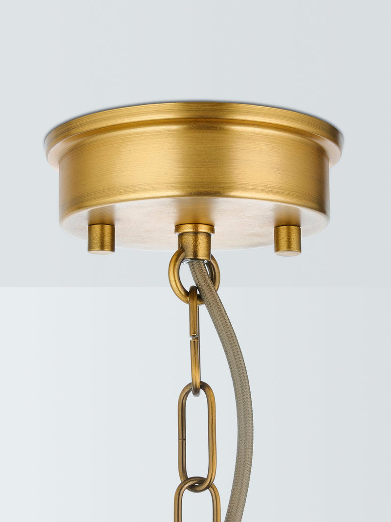 John Lewis pendant light ribbed glass antique brass - British product